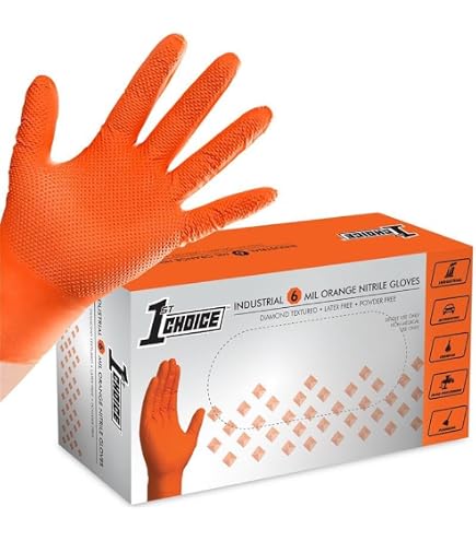 Amazon.com: LANON 8mil Orange Disposable Nitrile Gloves, Mechanic